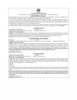 GPSC Recruitment 2017 for 03 Posts of Principal, Assistant Lecturer & Others