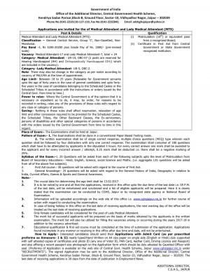 Central Government Health Scheme, Jaipur Recruitment 2017 for 24 Medical Attendant Posts