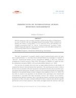 PERSPECTIVES OF INTERNATIONAL HUMAN RESOURCE MANAGEMENT by Madhuri Modekurti