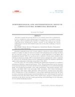 EPISTEMOLOGICAL AND METHODOLOGICAL ISSUES IN CROSS-CULTURAL MARKETING RESEARCH Devinder by Pal Singh