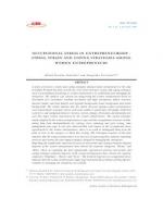 OCCUPATIONAL STRESS IN ENTREPRENEURSHIP - STRESS, STRAIN AND COPING STRATEGIES AMONG WOMEN ENTREPRENEURS by Murali Krishna Panatula and Sangeetha Neriyanuri