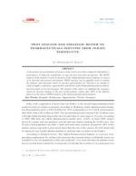 SWOT ANALYSIS AND STRATEGIC REVIEW OF PHARMACEUTICALS INDUSTRY FROM INDIAN PERSPECTIVE by Dr. Dharmendra S. Mistry