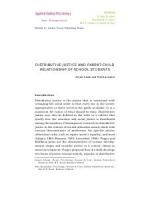 DISTRIBUTIVE JUSTICE AND PARENT-CHILD RELATIONSHIP OF SCHOOL STUDENTS by Anjali Ghosh and Rita Karmakar
