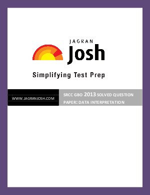 SRCC GBO 2013 Solved Question Paper: Data Interpretation