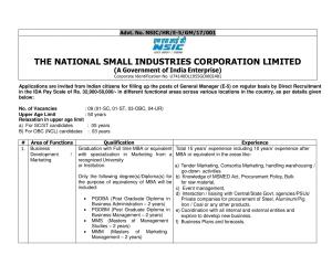 NSIC, Delhi Recruitment 2017 for 09 Posts of General Managers