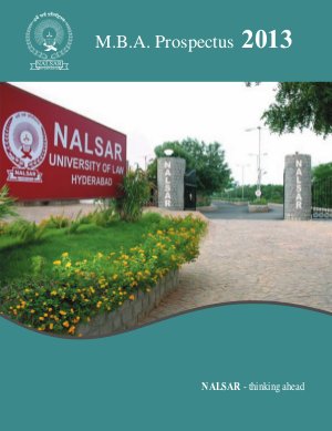 NALSAR University of Law MBA Prospectus 2013