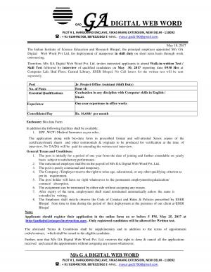 IISERB Recruitment 2017 for 04 Jr. Project Office Assistant Posts