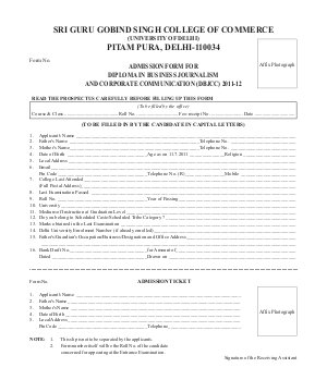 Sri Guru Gobind Singh College of Commerce Admission 2013 International Marketing 