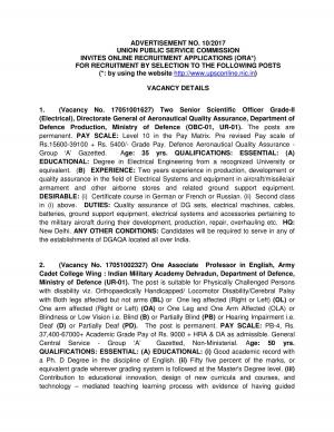 UPSC Recruitment 2017 for 28 Translation Officer & Other Posts