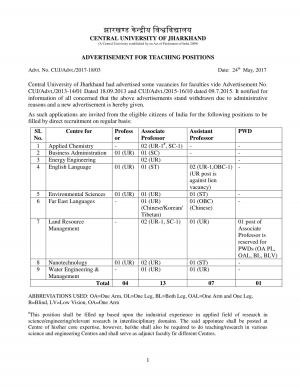 For Teaching Positions