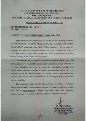 AMU Recruitment 2017 for 43 Teaching and Non Teaching Staff Posts