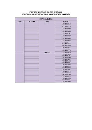 Officer Scale I Interview List