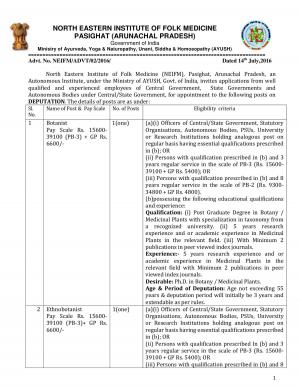 NEIFM Recruitment 2017, Apply for 12 Botanist and Other Posts
