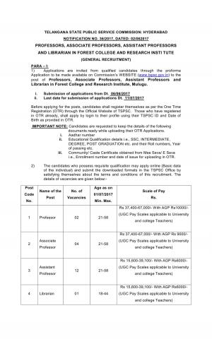 Detailed Notification for Faculty and Librarian 