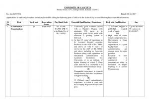 University of Calcutta Recruitment 2017, 3 Vacancies for University Engineer and Other