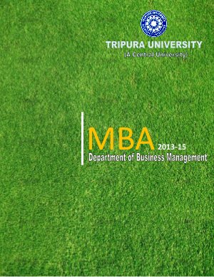 Admission Tripura University MBA DBM 2013-15