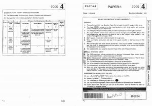 JEE Advanced 2017 Paper 1 Code 4