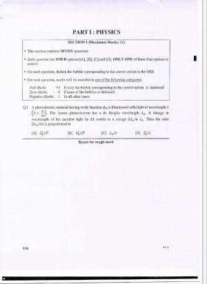 JEE Advanced 2017 Paper 2 Code 7