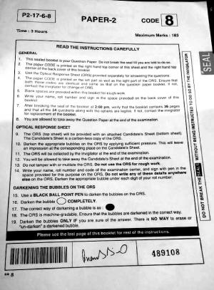 JEE Advanced 2017 Paper 2 Code 8