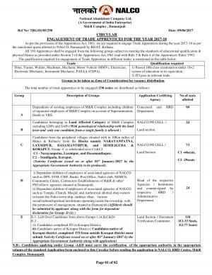 NALCO Recruitment 2017 for 330 Trade Apprentices Posts; Apply by 01 July 