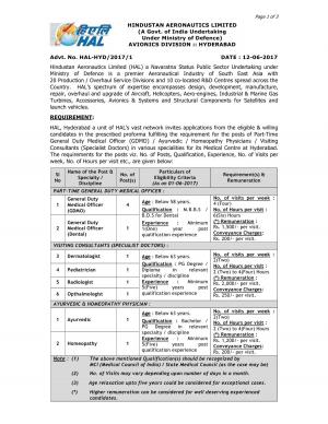 HAL Recruitment 2017 for 11 GDMO/Specialist/Physician Posts