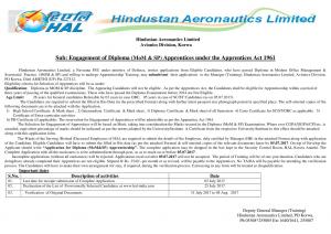 HAL, Korwa Recruitment 2017 for Diploma (MOM & SP) Apprentices Posts