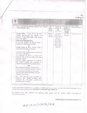 AIIMS, Delhi Recruitment 2017 for 257 Nursing Officer Posts