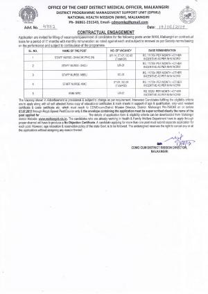 OCDMO, Malkangiri Recruitment 2017 for 29 Staff Nurse and ANM Posts