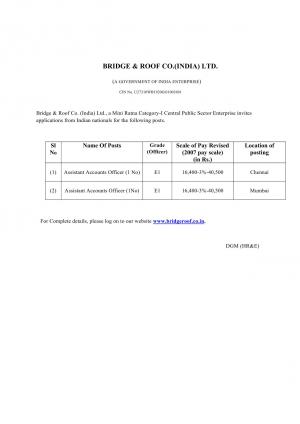 BRCL Recruitment 2017, Apply for 2 Assistant Accounts Officer Posts