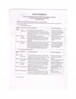 IARI CESCRA Recruitment 2017, 25 Vacancies for Research Associate and SRF Posts 