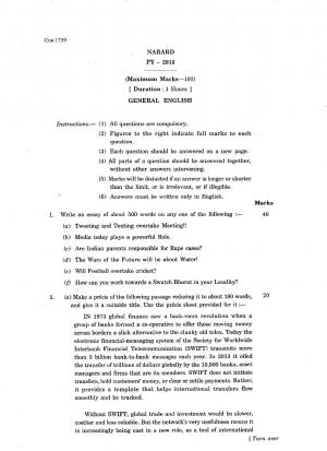 NABARD General English 2