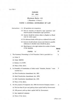NABARD Law paper