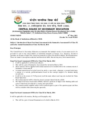 CBSE Introduces an Assessment Concept for Class IX & XI