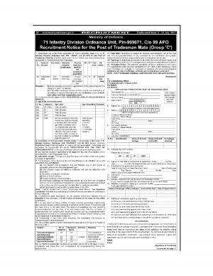 Ministry of Defence Recruitment 2017, 2 Vacancies for Group C Posts at C/O 99 APO