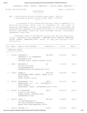 KPSC declared result of 1353 posts of  Panchayath Development Officer 2012 