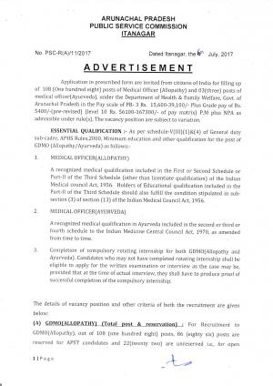 APPSC Recruitment 2017, Apply for 111 Vacancies for Medical Officer Posts  