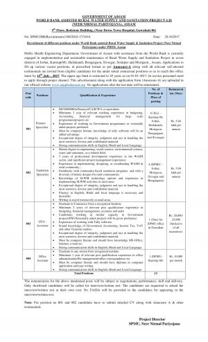 PHED, Assam Recruitment 2017, Apply for 12 Accountant and Other Posts  