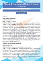 Download Weekly Current Affairs (1st – 7th Apr 2017)
