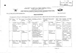 ICAR –CCARI Recruitment 2017 for 03 Young Professional & Other Posts