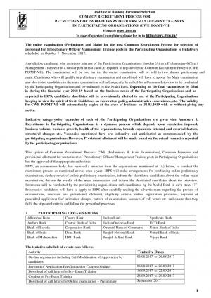 IBPS Recruitment 2017 for 3247 Probationary Officers/Management Trainee Posts