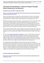 Aftermath of Premiumisation: Analysis of Organic Packaged Food in South Korea