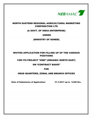 NERAMAC Recruitment 2017 for 27 Civil Engineer and Other Posts