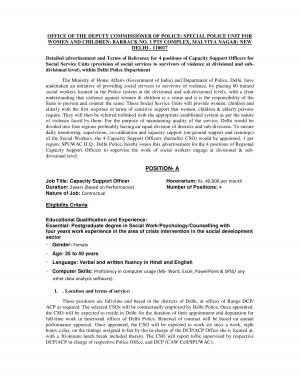 Capacity Support Officer