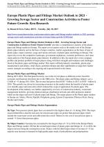 Europe Plastic Pipes and Fittings Market Outlook to 2021