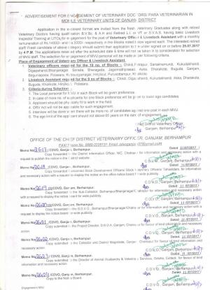 CDVO, Ganjam Recruitment 2017 for Veterinary Doctor & Livestock Assistant Posts