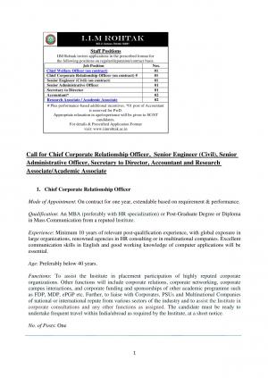 IIM Rohtak Recruitment 2017 for 11 Accountant & Other Posts