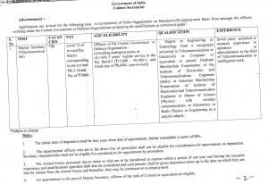 Cabinet Secretariat Recruitment 2017, 6 Vacancies for Deputy Secretary (Telecom) Posts