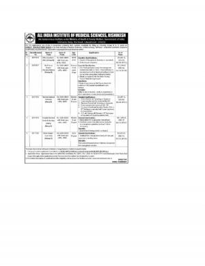 AIIMS Rishikesh Recruitment 2017 for 315 Staff Nurse, Hospital Attendant Grade III & Other Posts