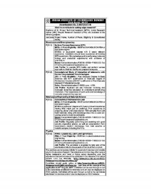 IIT, Bombay Recruitment 2017 for 4 JRF and Other Post