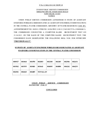 UPSC Assistant Engineer Communication Results